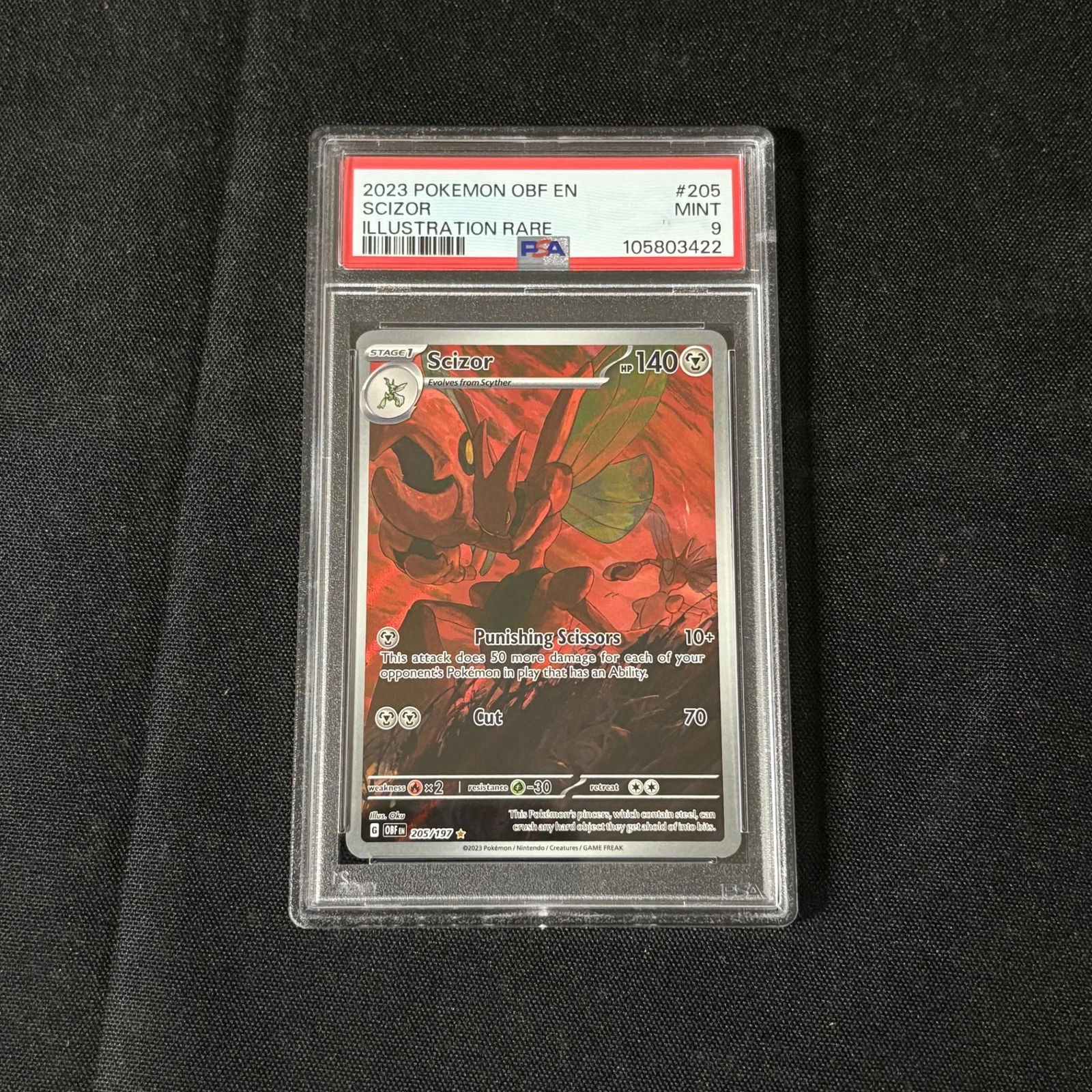 PSA 9 Scizor Illustration Rare: PSA 9 Scizor #205 Illustration Rare Obsidian Flames Pokemon Card. All items are sold as is. Please look at pictures carefully to determine what you believe are the condition of each lot. By choosing w