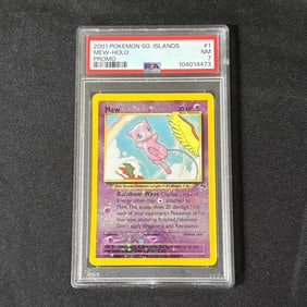 PSA 7 Mew Holo Southern Islands Promo Swirl