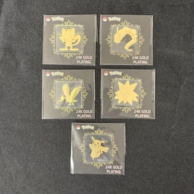 24k Gold Plated Pokemon Stickers, Pikachu