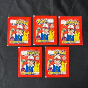 Sealed Vintage Merlin Pokemon Sticker Packs