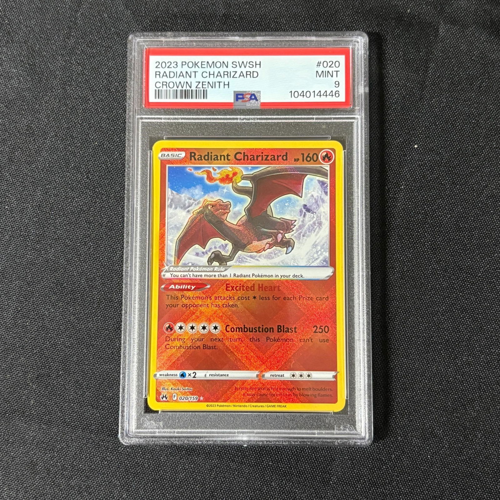 PSA 9 Radiant Charizard #020 Crown Zenith Pokemon Card (1 of 1)