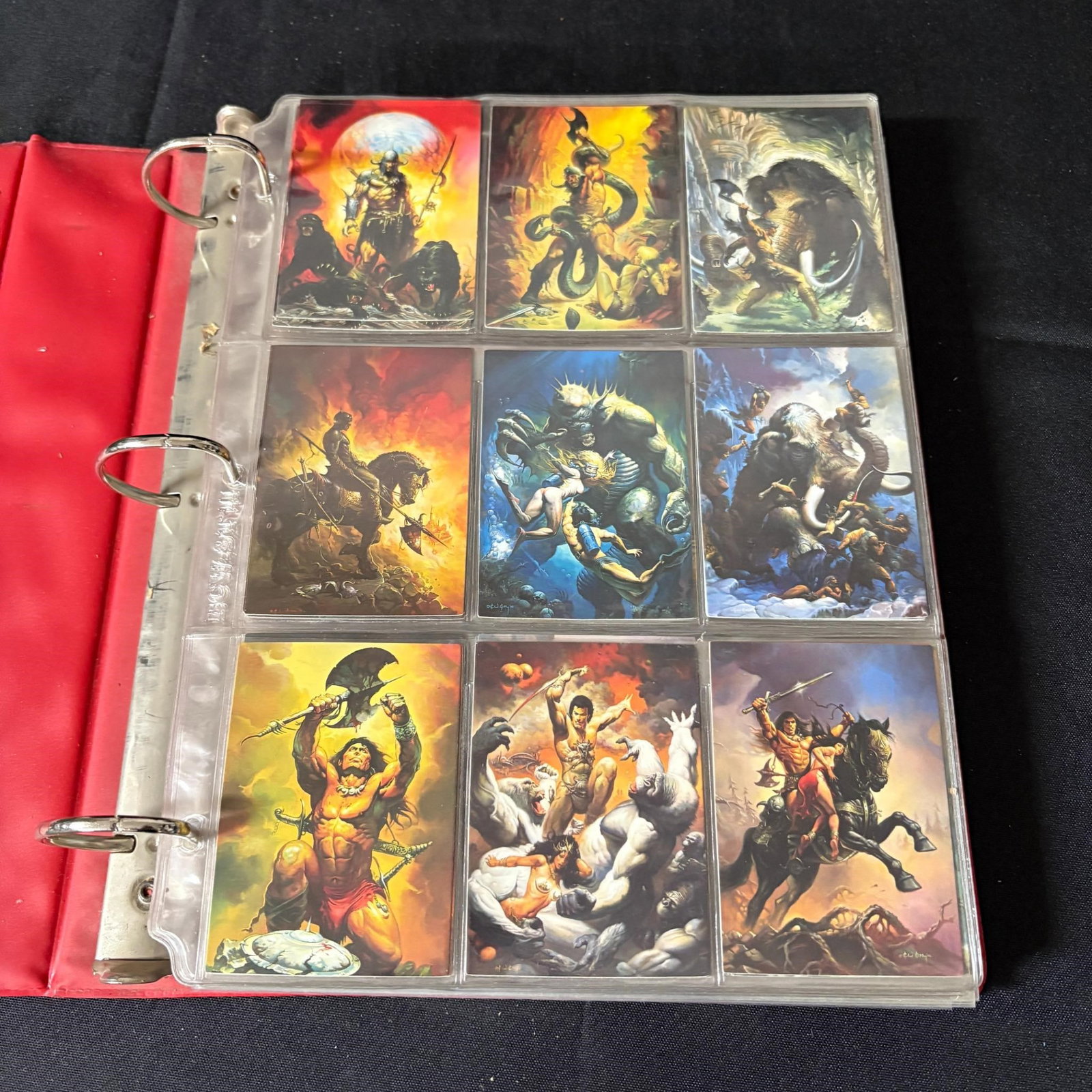Fantasy Trading Card Collection, Kelly, Steranko +: Binder filled with vintage fantasy trading cards. Includes Jim Steranko, Ken Kelly, Tim White. All items are sold as is. Please look at pictures carefully to determine what you believe are the conditi