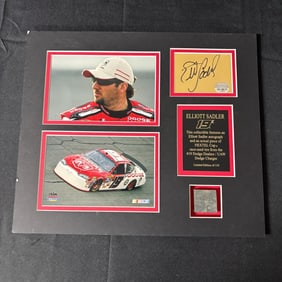Elliott Sadler Autograph and Tire display