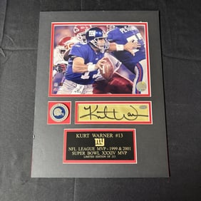 Kurt Warner Autograph and Coin Display