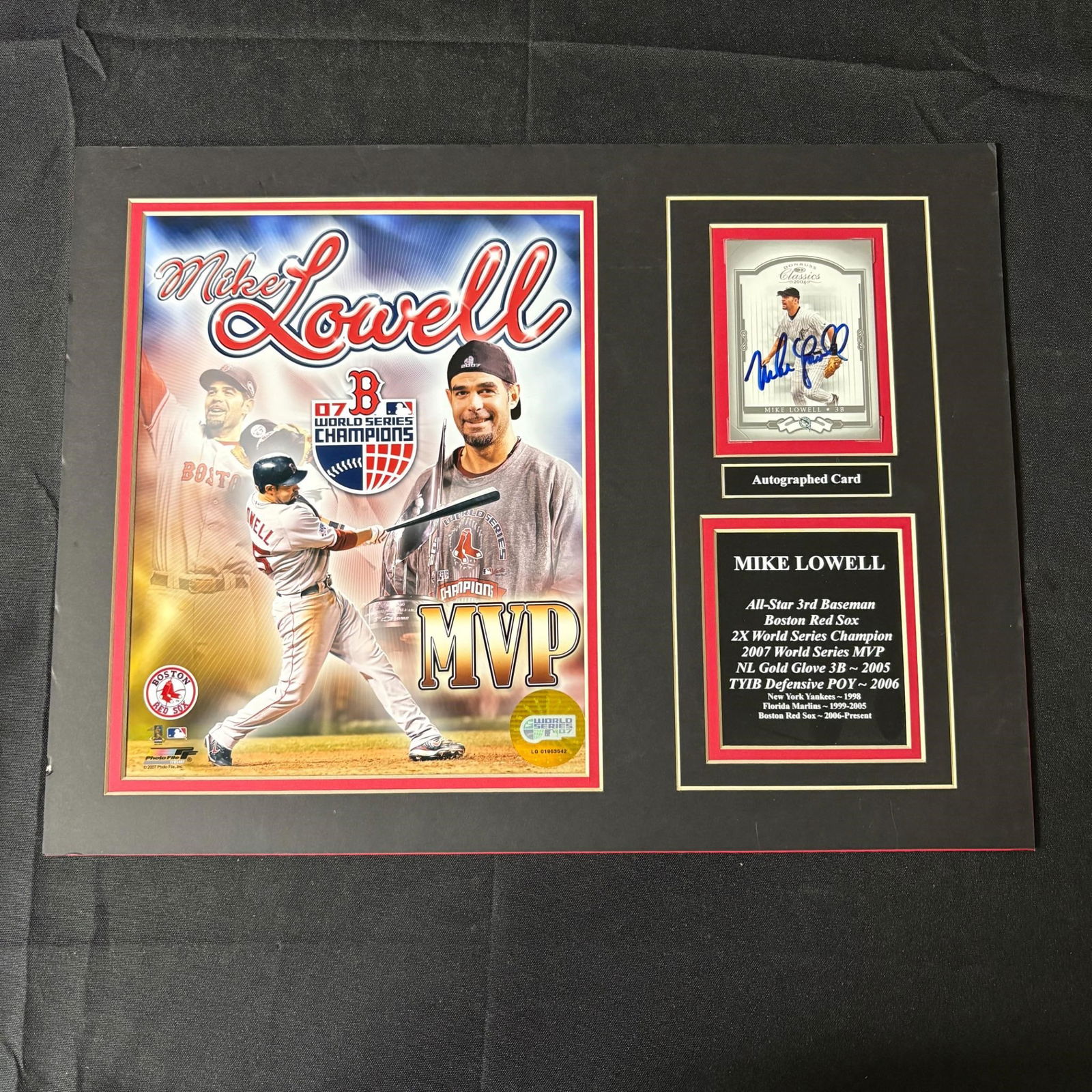 Mike Lowell Autograph and Photo Display (1 of 3)