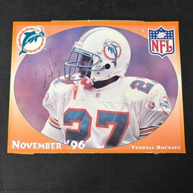 Terrell Buckley Autographed Calendar Page, No COA