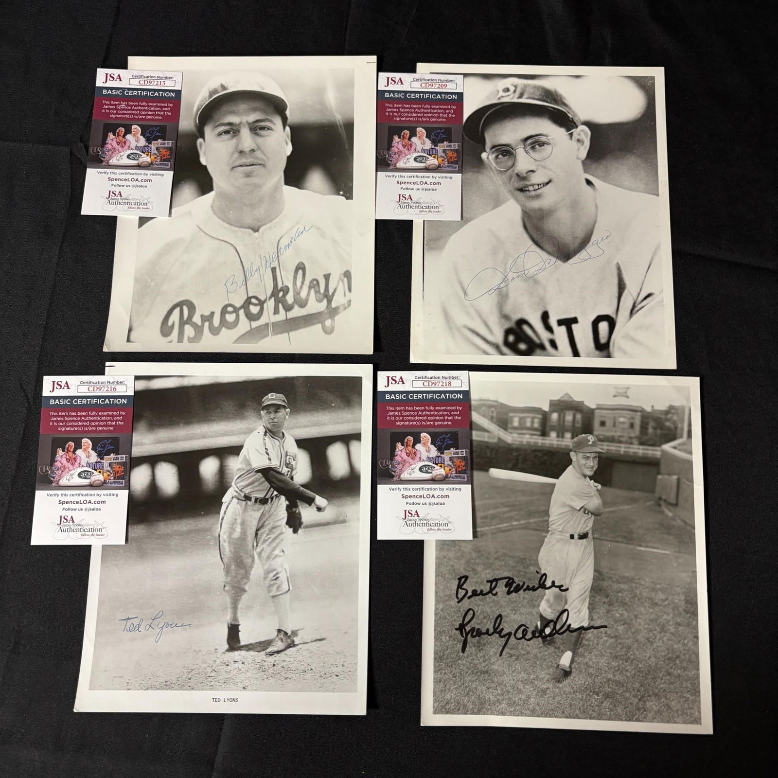 Dom Dimaggio, Sparky Anderson + Autos JSA COA (1 of 3)