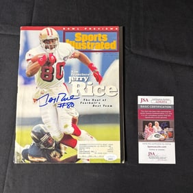 Jerry Rice Sig Sports Illustrated Mag, JSA COA