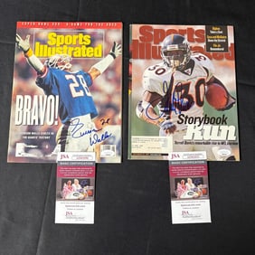 Everson Walls, Terrell Davis Sig Sport Ill JSA COA