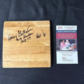 Harry Gallatin Signed Floorboard JSA COA NY Knicks
