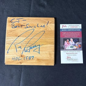 Rick Barry Signed Floorboard JSA COA Warriors