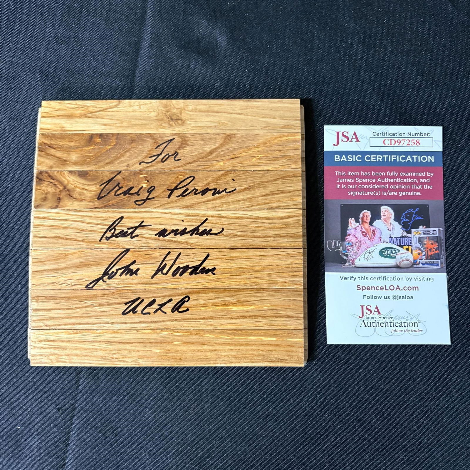 John Wooden Signed Floorboard JSA/COA UCLA Great! (1 of 2)