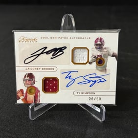 Brooks, Ty Simpson Dual Gem Patch Auto Card #/50
