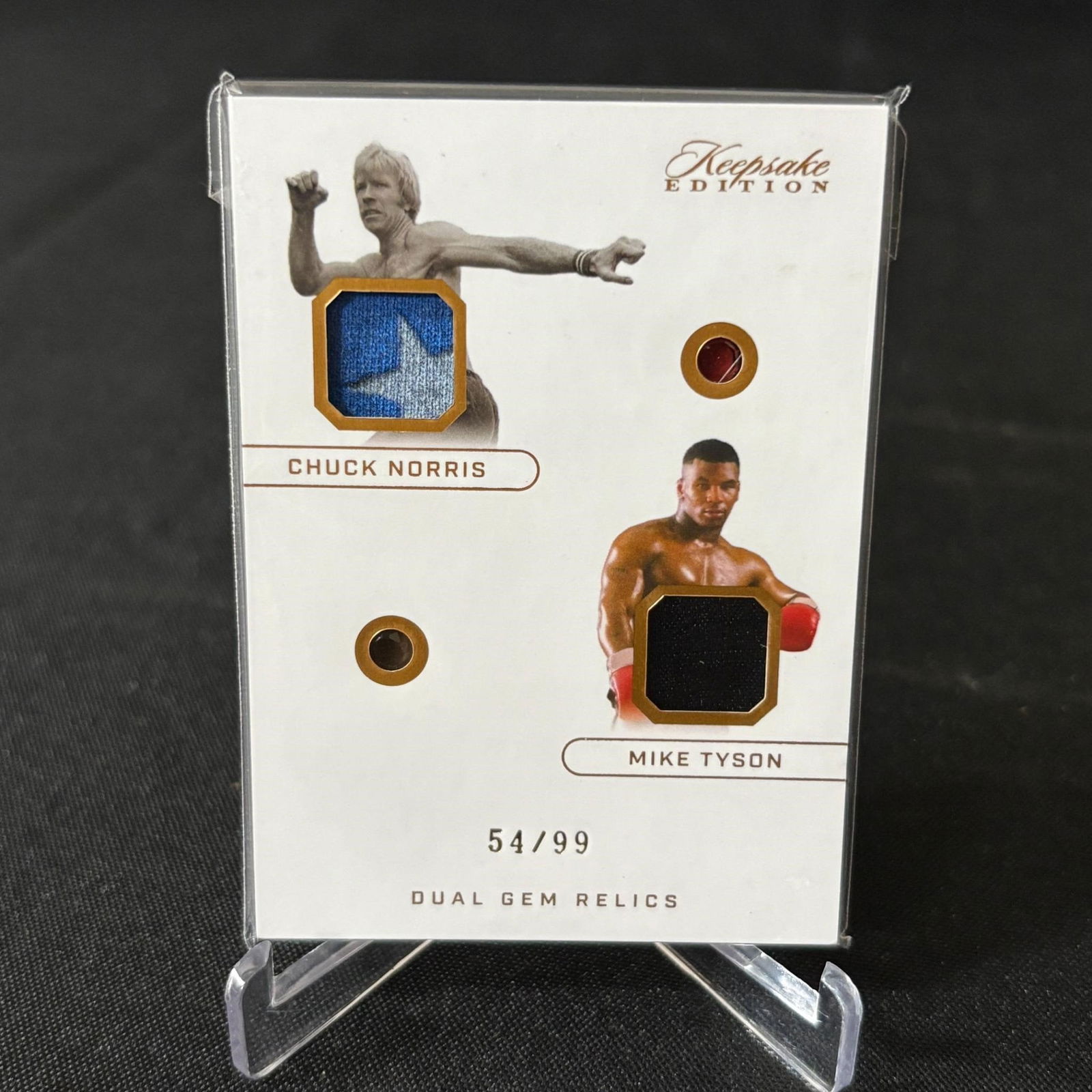 Chuck Norris, Mike tyson Dual Gem Patch Card #/99 (1 of 2)