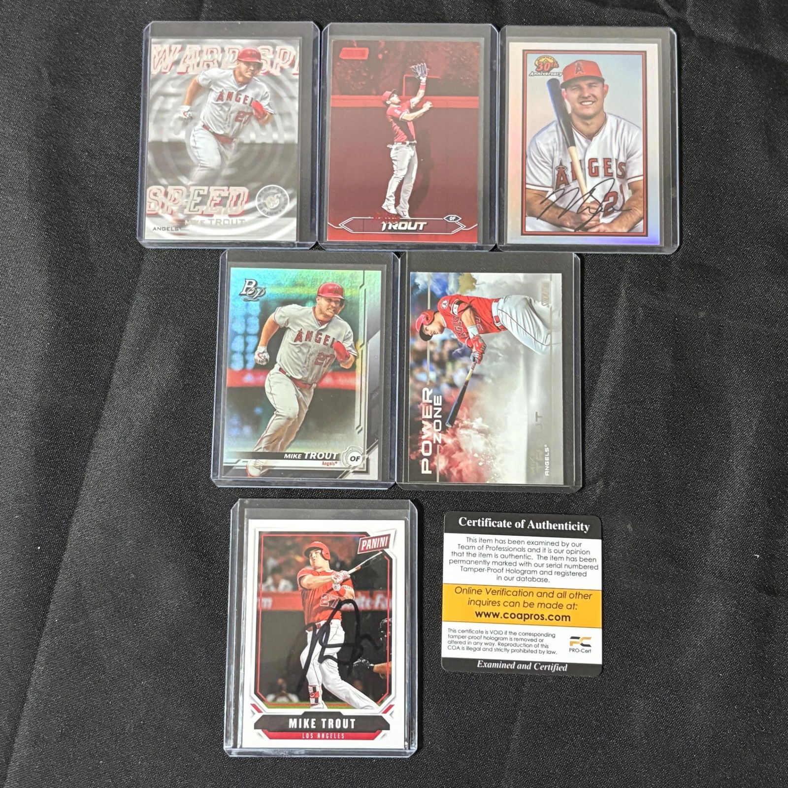 Mike Trout Baseball Cards, Autograph (1 of 3)