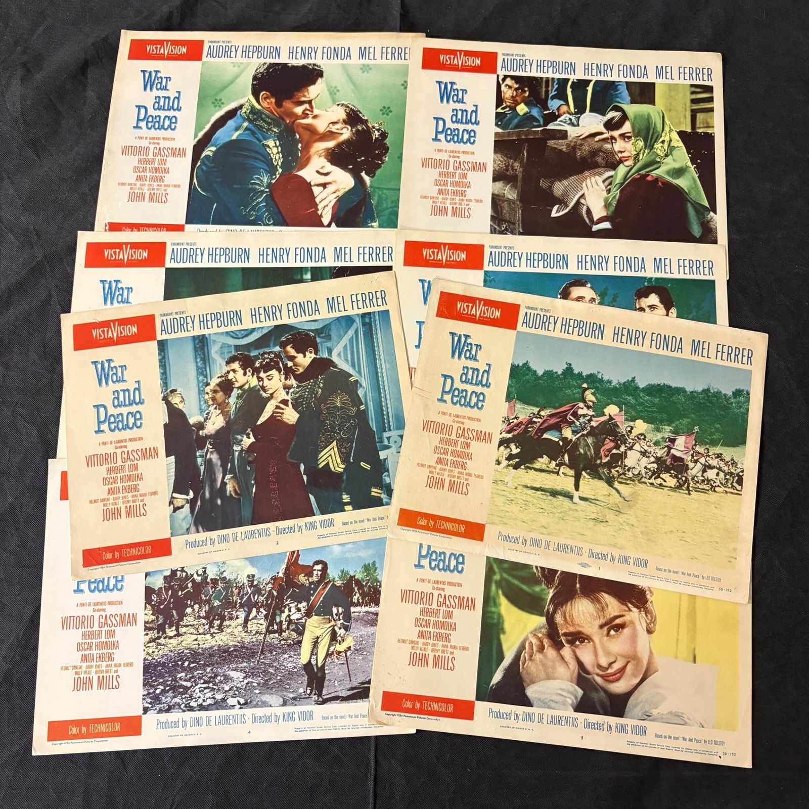 War and Peace Original 1956 Lobby Card Set of 8 (1 of 3)