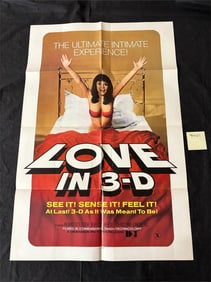 Love in 3-D Original 1973 One Sheet Rated X