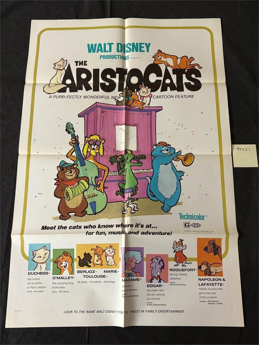 Disney's Artistocats Original 1971 One Sheet (1 of 3)