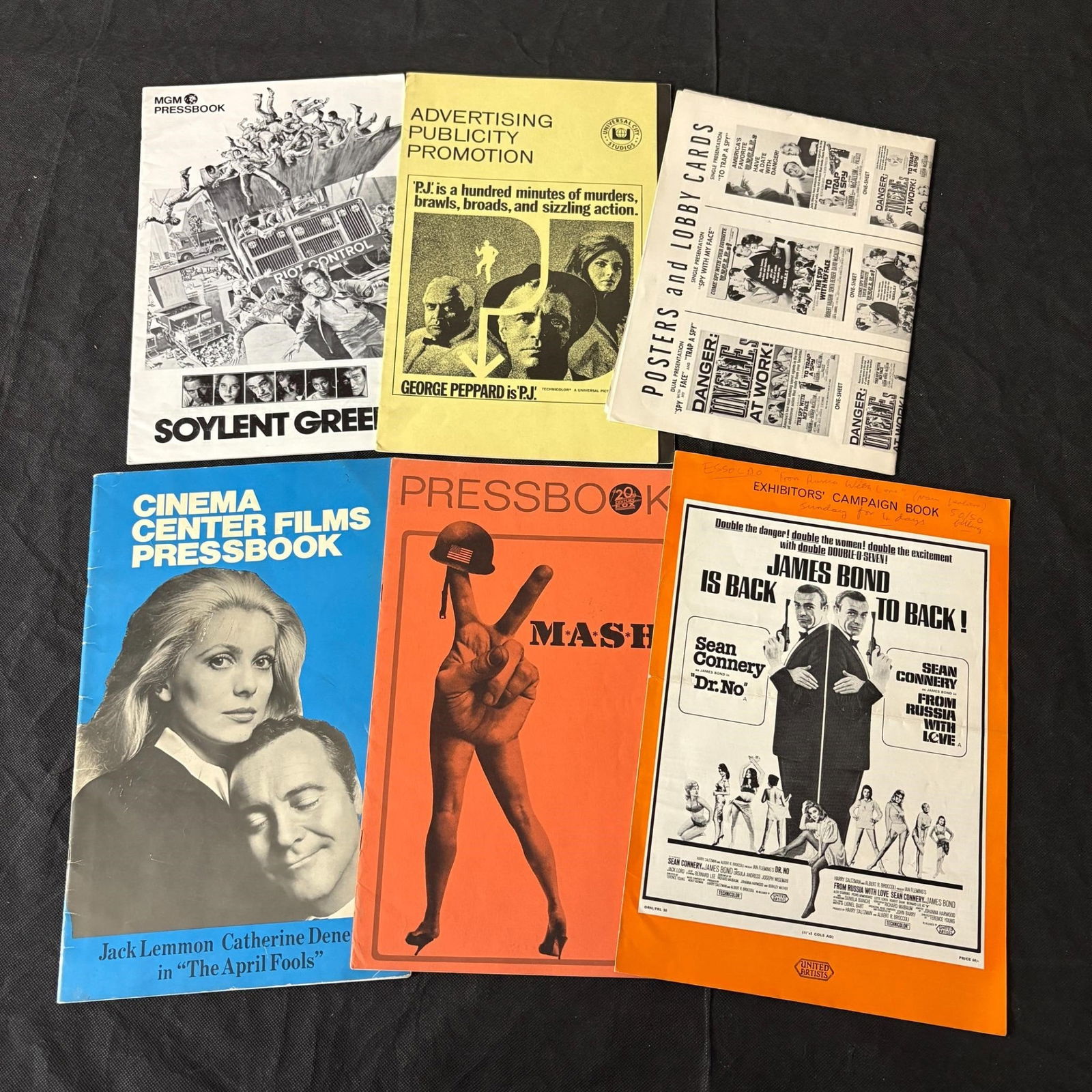 Lot of Original Pressbooks, James Bond: Includes Movie Pressbooks for James bond Double Feature Dr. No and From Russia with Love (RARE), MASH, + All items are sold as is. Please look at pictures carefully to determine what you believe are t