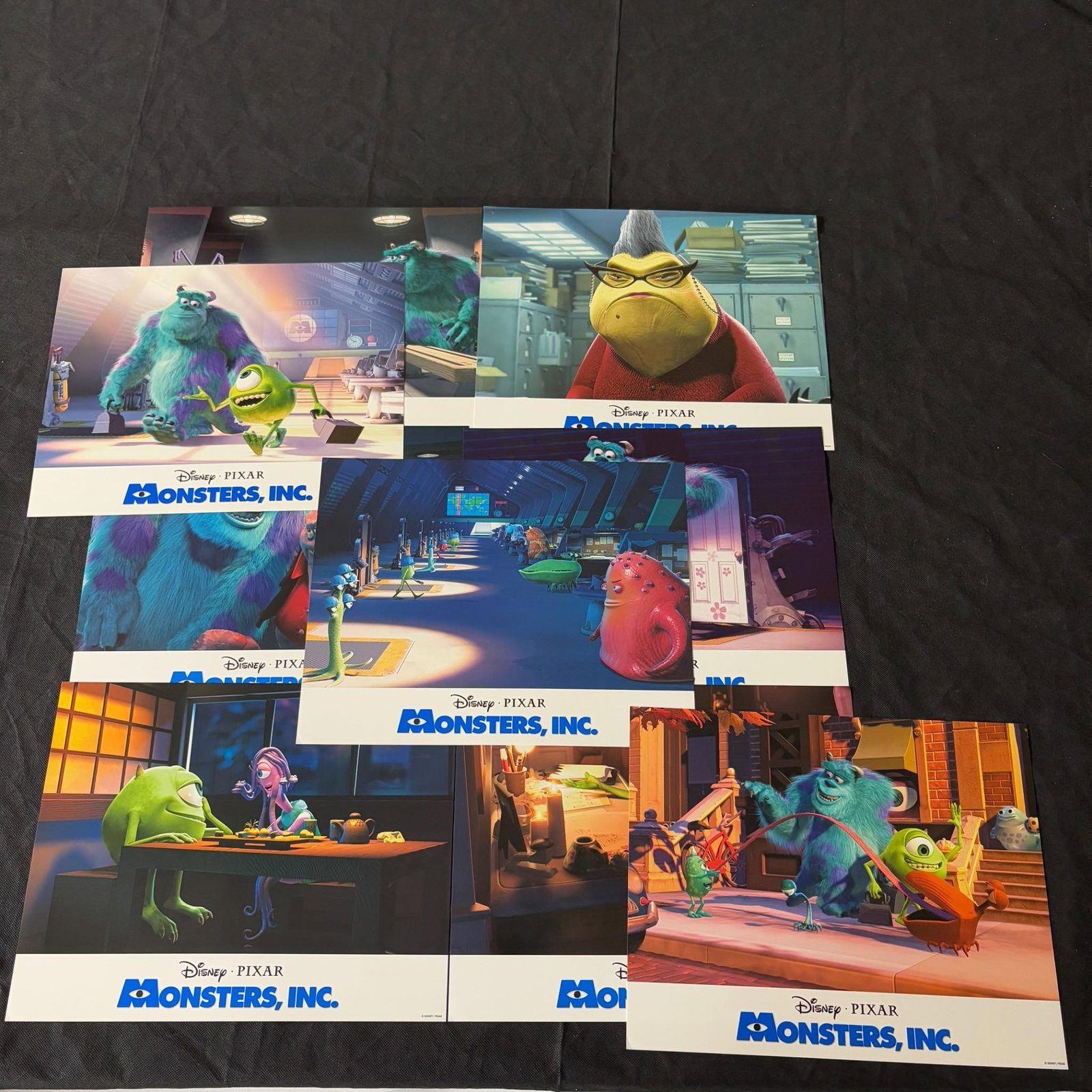 Disney's Monsters Inc Original Lobby Card Set: All items are sold as is. Please look at pictures carefully to determine what you believe are the condition of each lot. By choosing which card to use to register to bid, you authorize us to use the c