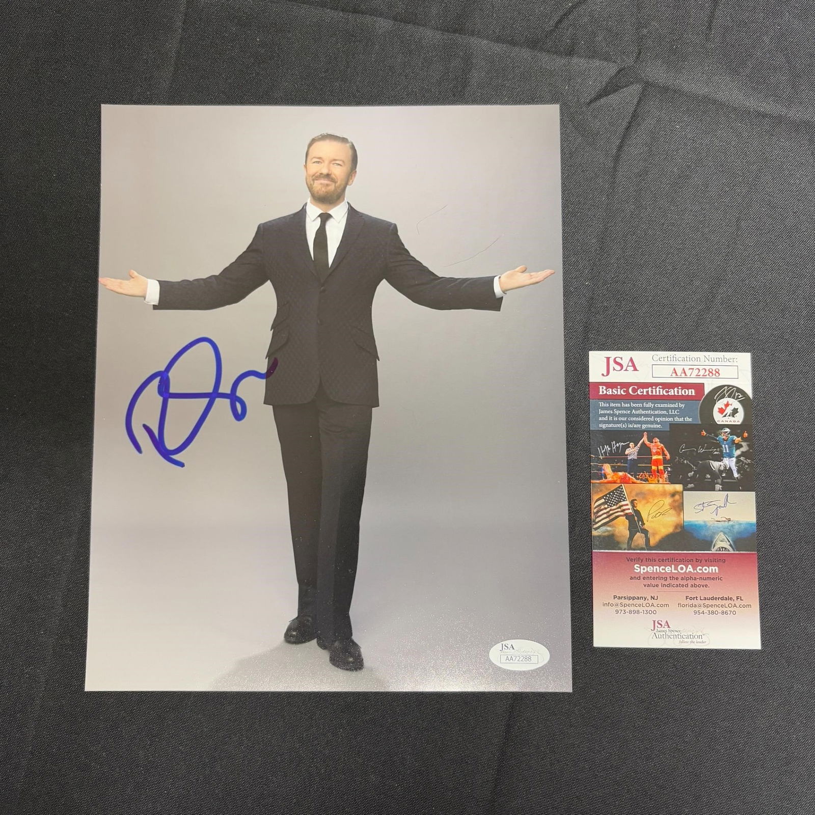 Ricky Gervais Signed Photo, JSA COA (1 of 2)