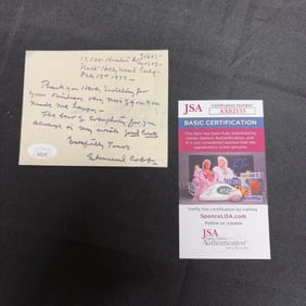 Edmund Cobb Signed Letter, JSA COA