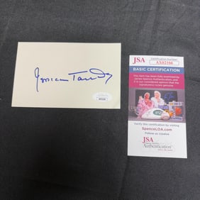 Jessica Tandy Signed Index Card JSA COA