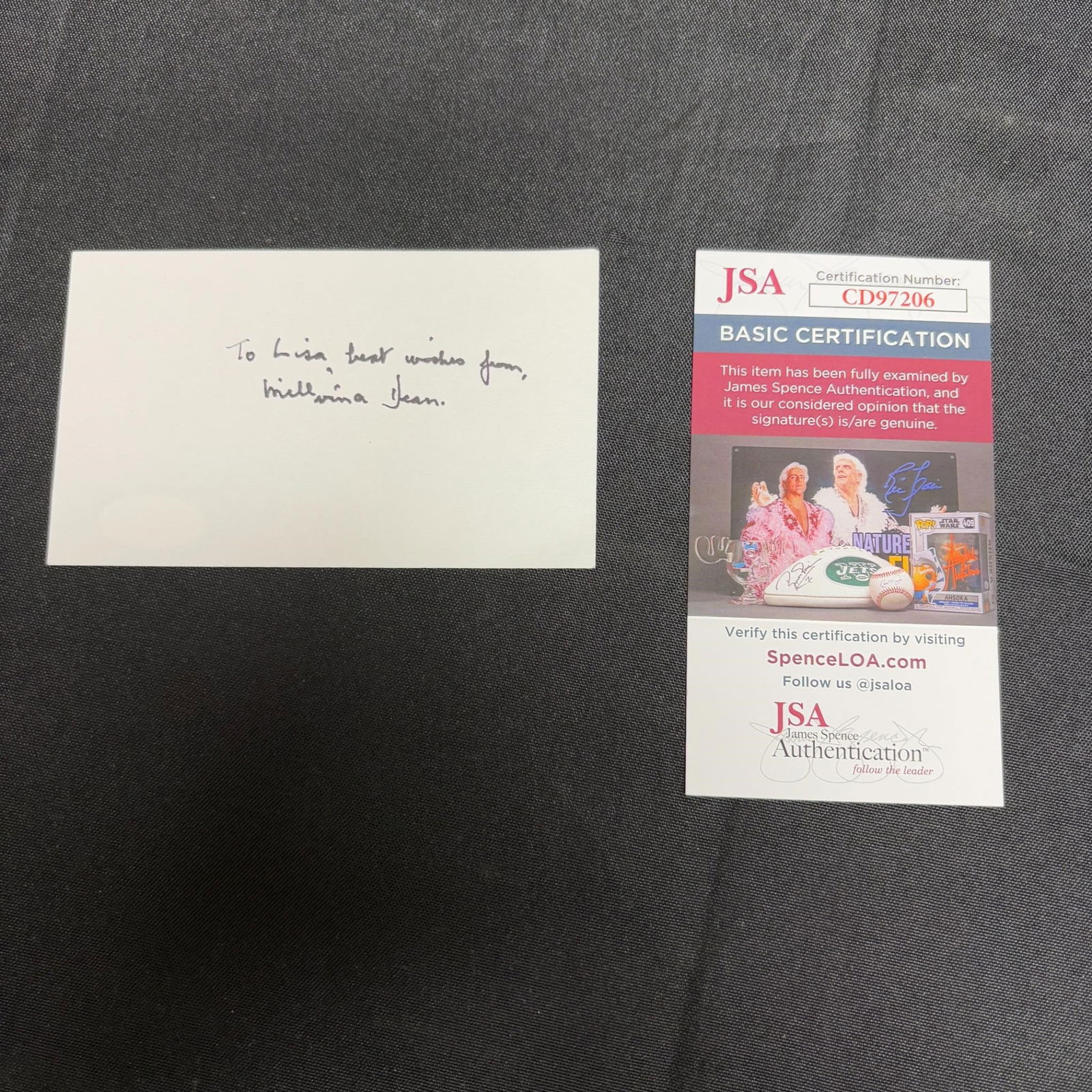 Millvina Dean Sig Last Survivor of Titanic JSA (1 of 2)