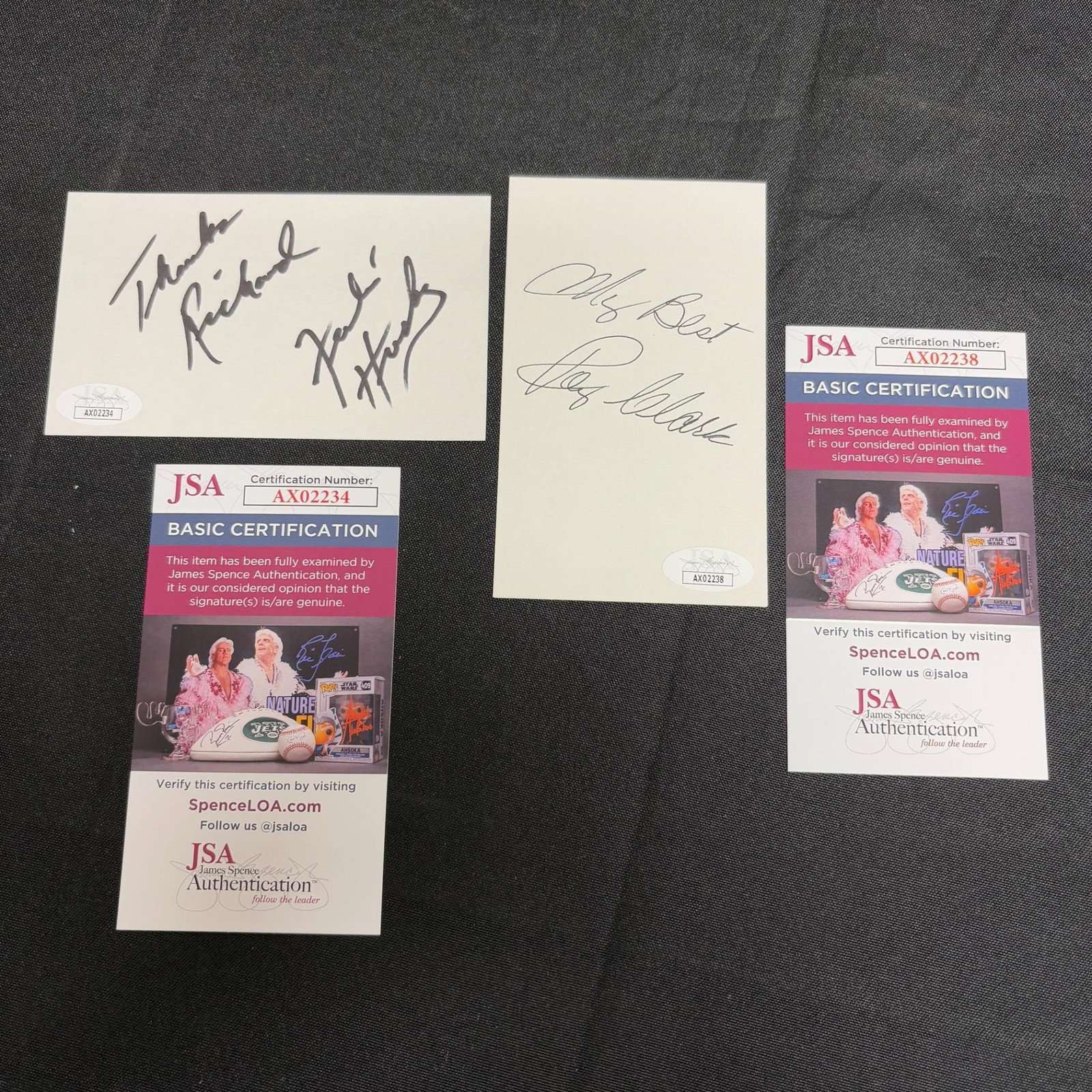 Ferlin Husky, Roy Clark Signatures JSA COA: All items are sold as is. Please look at pictures carefully to determine what you believe are the condition of each lot. By choosing which card to use to register to bid, you authorize us to use the c