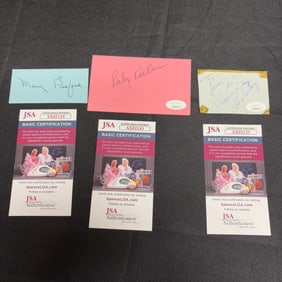 Pickford, Keeler, Pitney Signatures JSA COA