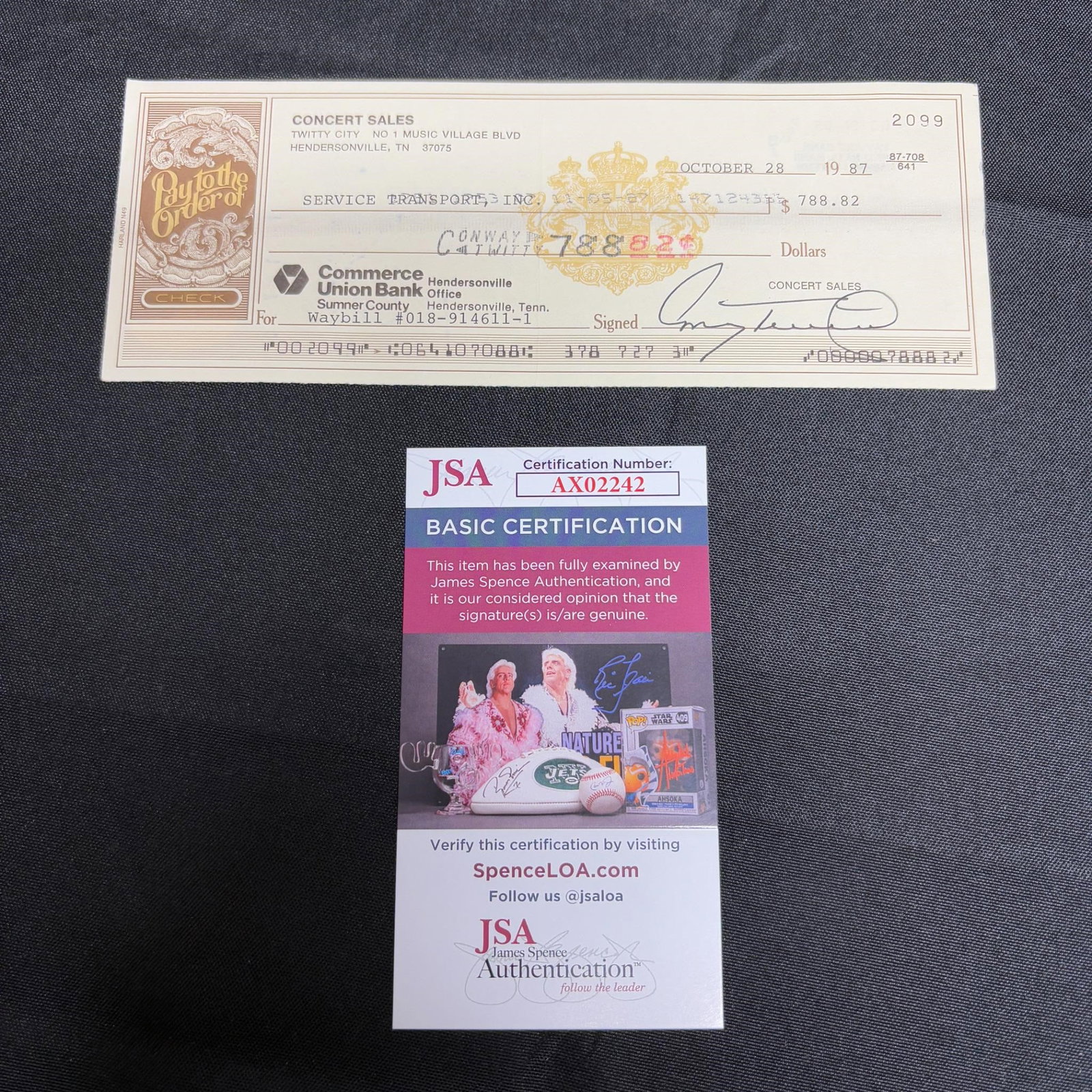 Guy Mitchell Signed Check JSA COA: All items are sold as is. Please look at pictures carefully to determine what you believe are the condition of each lot. By choosing which card to use to register to bid, you authorize us to use the c