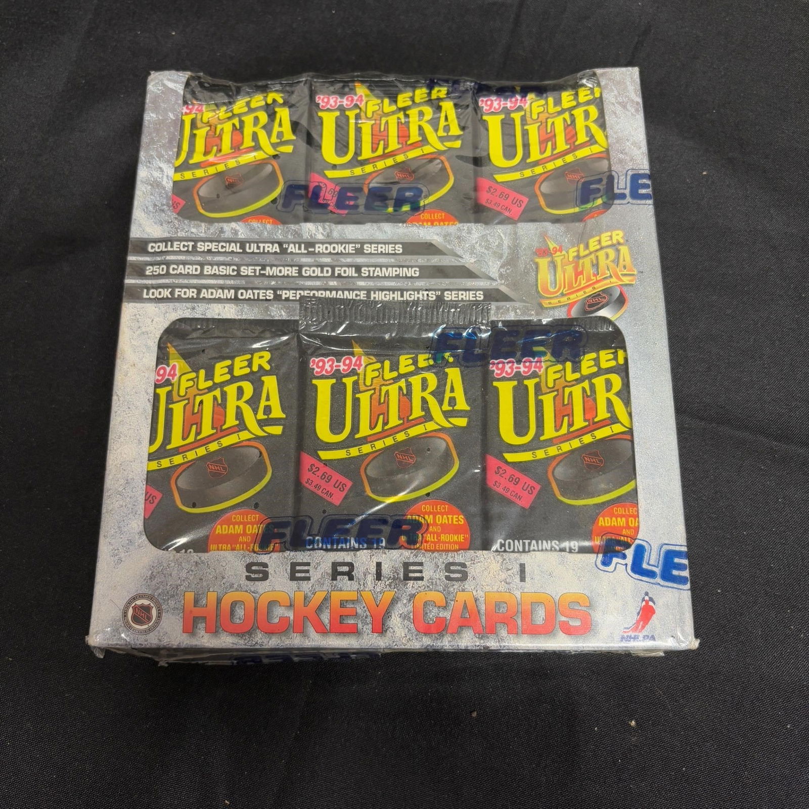 Sealed Box of '93-94 Fleer Ultra Hockey Packs (1 of 3)