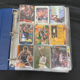 Binder Filled with Basketball Cards