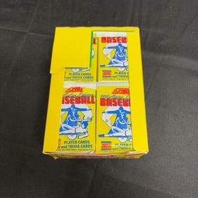 Box of Sealed 1990 Score Baseball Packs