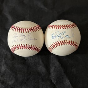 Phil Linz, Bob Cerv Autographed Baseballs