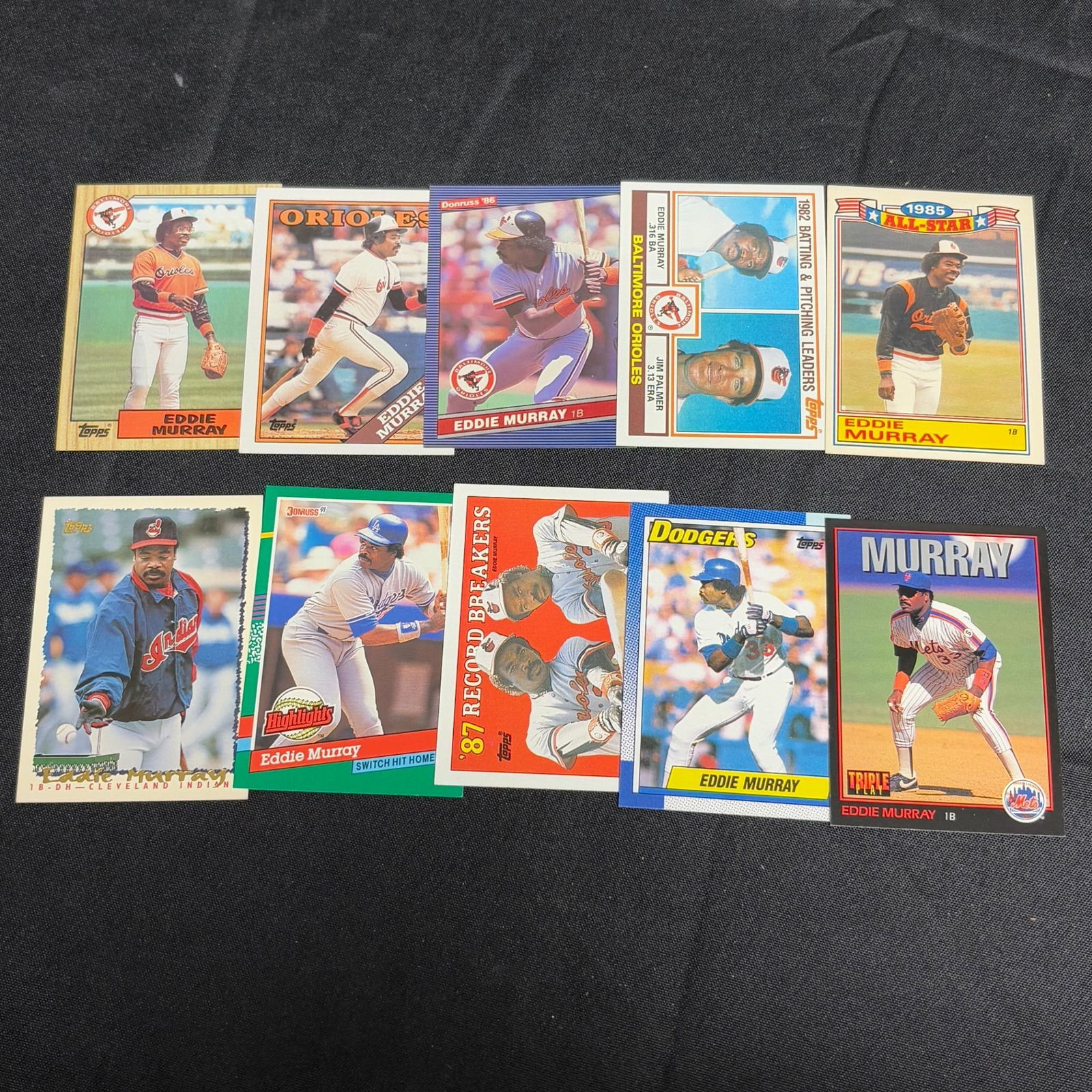 Lot of 10 HOF Eddie Murray Cards (1 of 2)