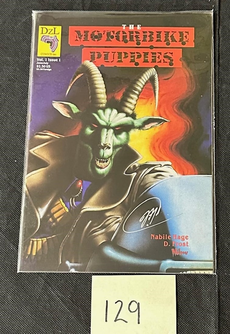 Nabile P. Hage Signed Motorbike Puppies Comic: All items are sold as is. Please look at pictures carefully to determine what you believe are the condition of each lot. By choosing which card to use to register to bid, you authorize us to use the c