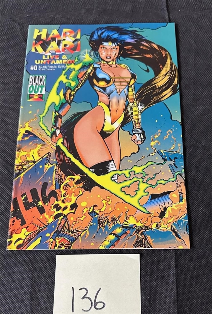 Hari Kari #0 Black Out Comics Series: All items are sold as is. Please look at pictures carefully to determine what you believe are the condition of each lot. By choosing which card to use to register to bid, you authorize us to use the c