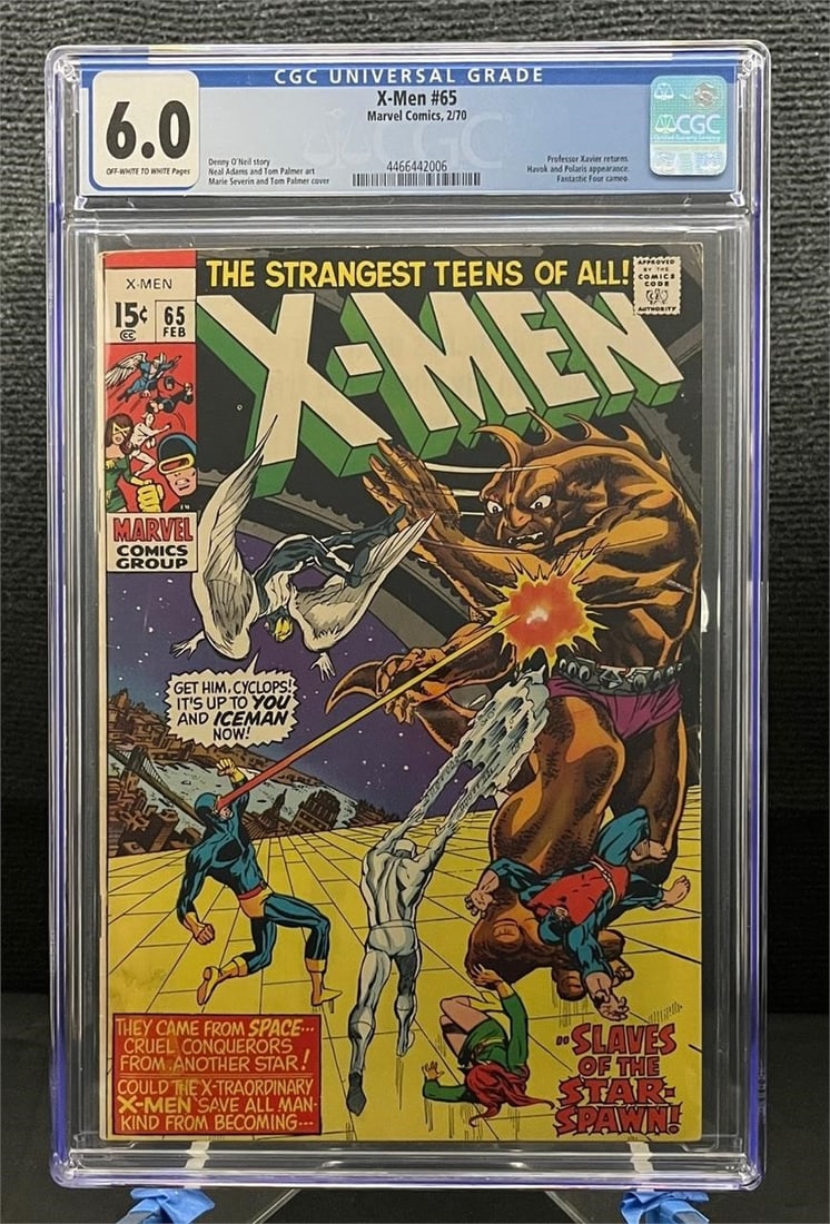 X-me 65 CGC 6.0 Neal Adams Art: All items are sold as is. Please look at pictures carefully to determine what you believe are the condition of each lot. By choosing which card to use to register to bid, you authorize us to use the c