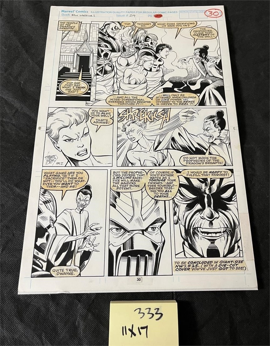 New Warriors 24 Original Comic Art Page w/text (1 of 3)