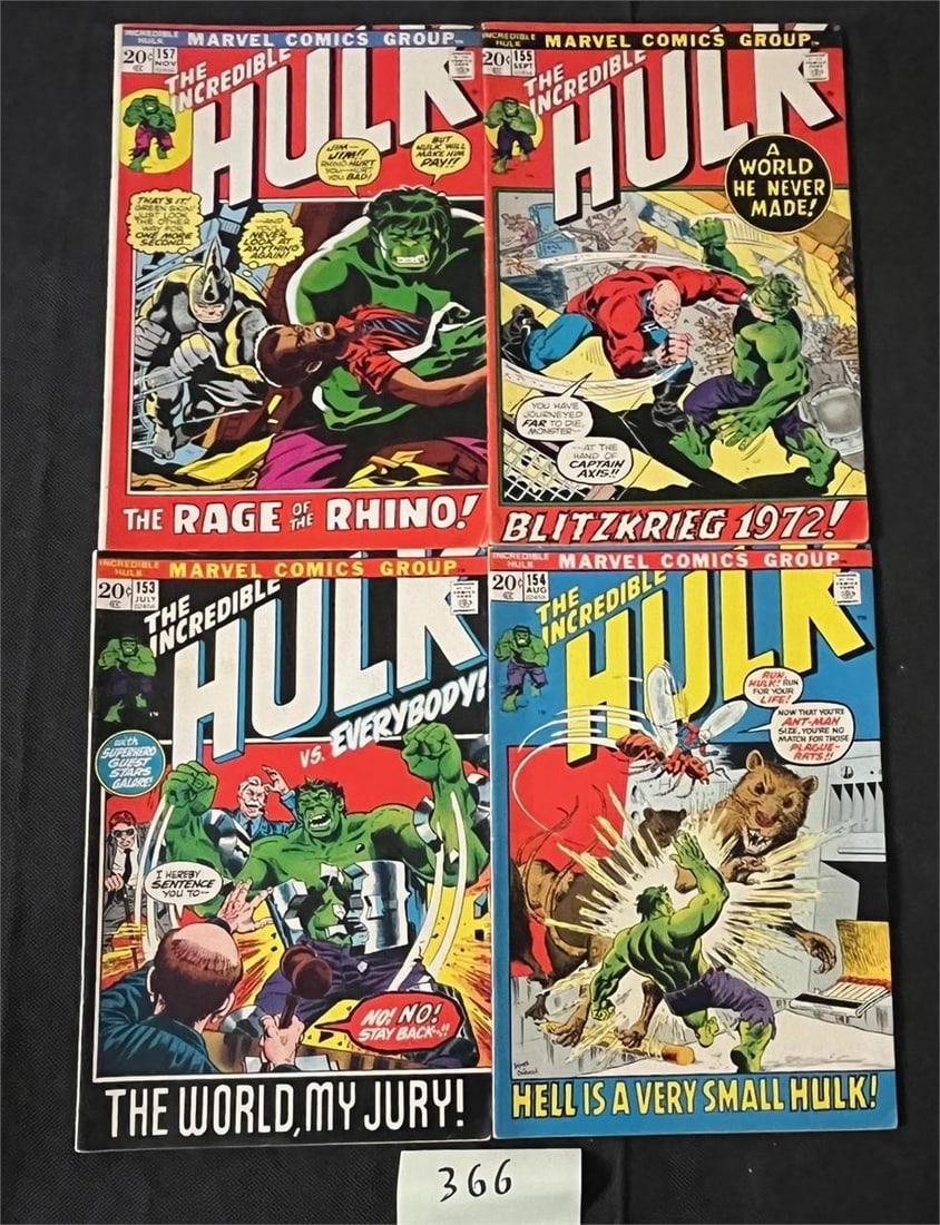 Hulk 153, 154, 155, & 157 Marvel Bronze Age Comics (1 of 1)