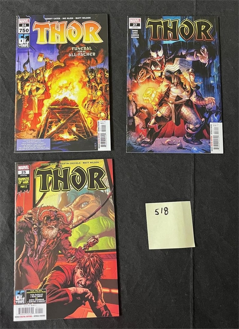 Thor Modern Age Comics w/issue #750: All items are sold as is. Please look at pictures carefully to determine what you believe are the condition of each lot. By choosing which card to use to register to bid, you authorize us to use the c