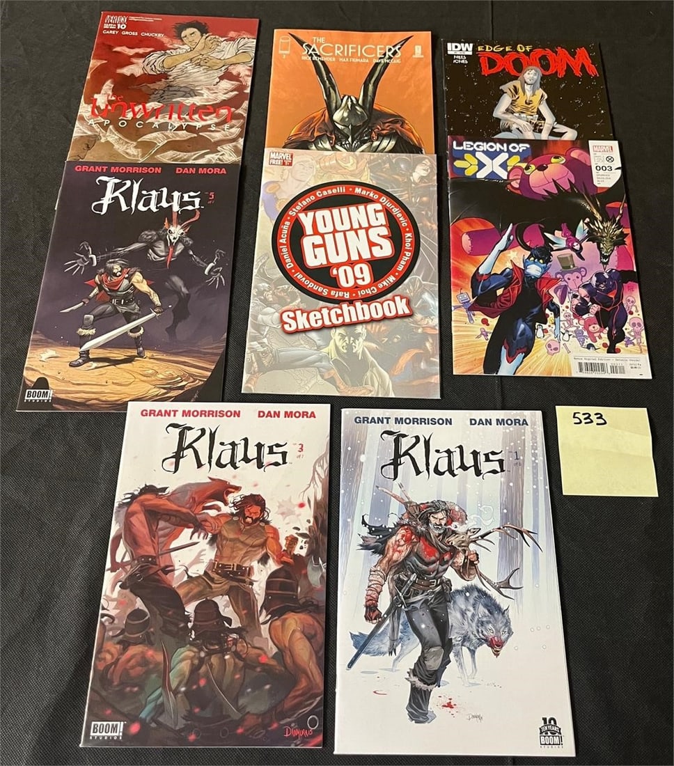 Klaus & Legion of X Comic Books: All items are sold as is. Please look at pictures carefully to determine what you believe are the condition of each lot. By choosing which card to use to register to bid, you authorize us to use the c