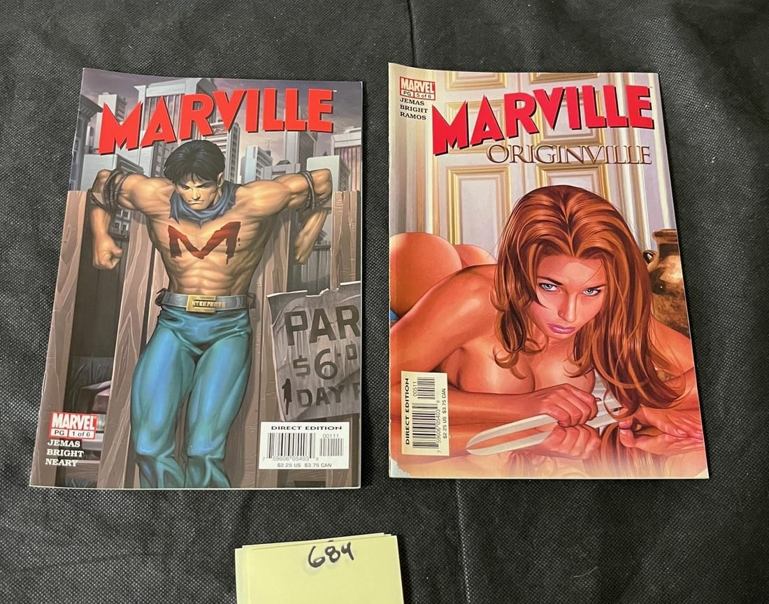 Marville 1 & 5 Greg Horn Classic Cover: All items are sold as is. Please look at pictures carefully to determine what you believe are the condition of each lot. By choosing which card to use to register to bid, you authorize us to use the c