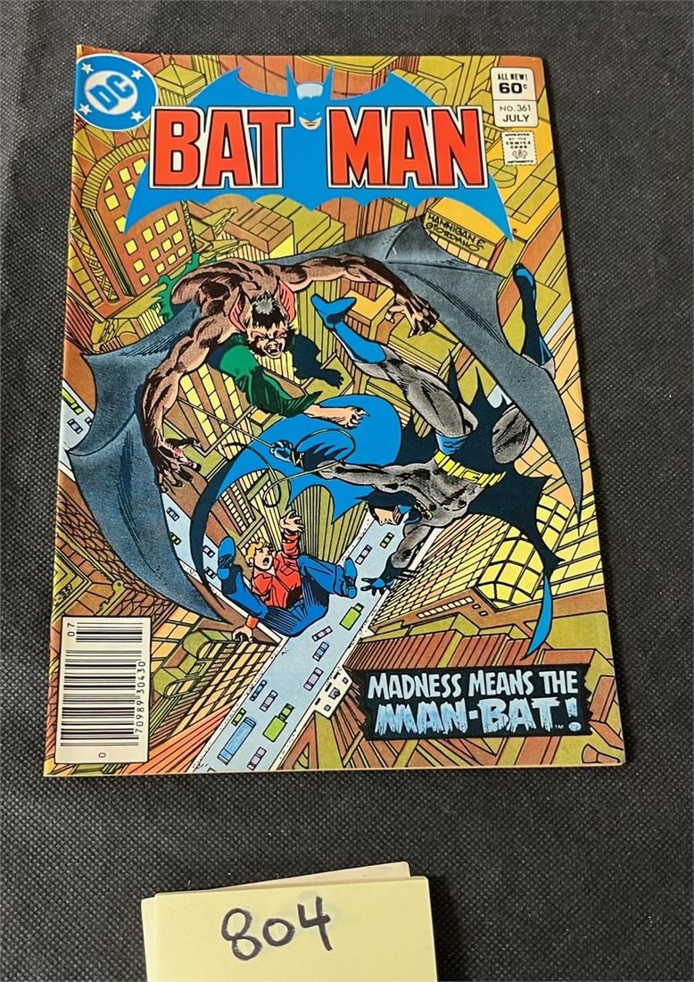 Batman 361 Newsstand Edition 1st Ap Harvey Bullock: All items are sold as is. Please look at pictures carefully to determine what you believe are the condition of each lot. By choosing which card to use to register to bid, you authorize us to use the c