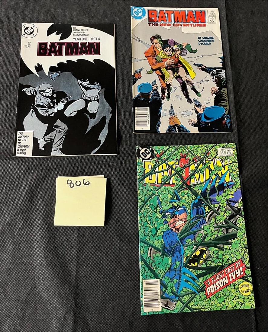 Batman Comics w/Year One & Newsstand Editions: All items are sold as is. Please look at pictures carefully to determine what you believe are the condition of each lot. By choosing which card to use to register to bid, you authorize us to use the c