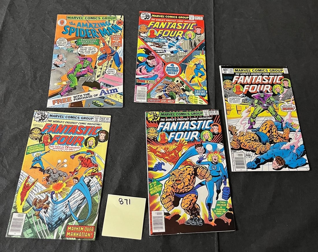 Fantastic Four Bronze Age Comics w/ Spider-man: All items are sold as is. Please look at pictures carefully to determine what you believe are the condition of each lot. By choosing which card to use to register to bid, you authorize us to use the c