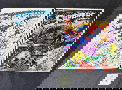 Superman the movie prints: All items are sold as is. Please look at pictures carefully to determine what you believe are the condition of each lot. By choosing which card to use to register to bid, you authorize us to use the