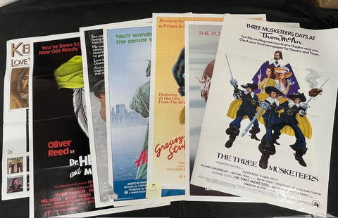 Group of Original One-Sheet Movie Posters: All items are sold as is. Please look at pictures carefully to determine what you believe are the condition of each lot. By choosing which card to use to register to bid, you authorize us to use the