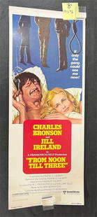 Charles Bronson Noon to Three Insert: All items are sold as is. Please look at pictures carefully to determine what you believe are the condition of each lot. By choosing which card to use to register to bid, you authorize us to use the